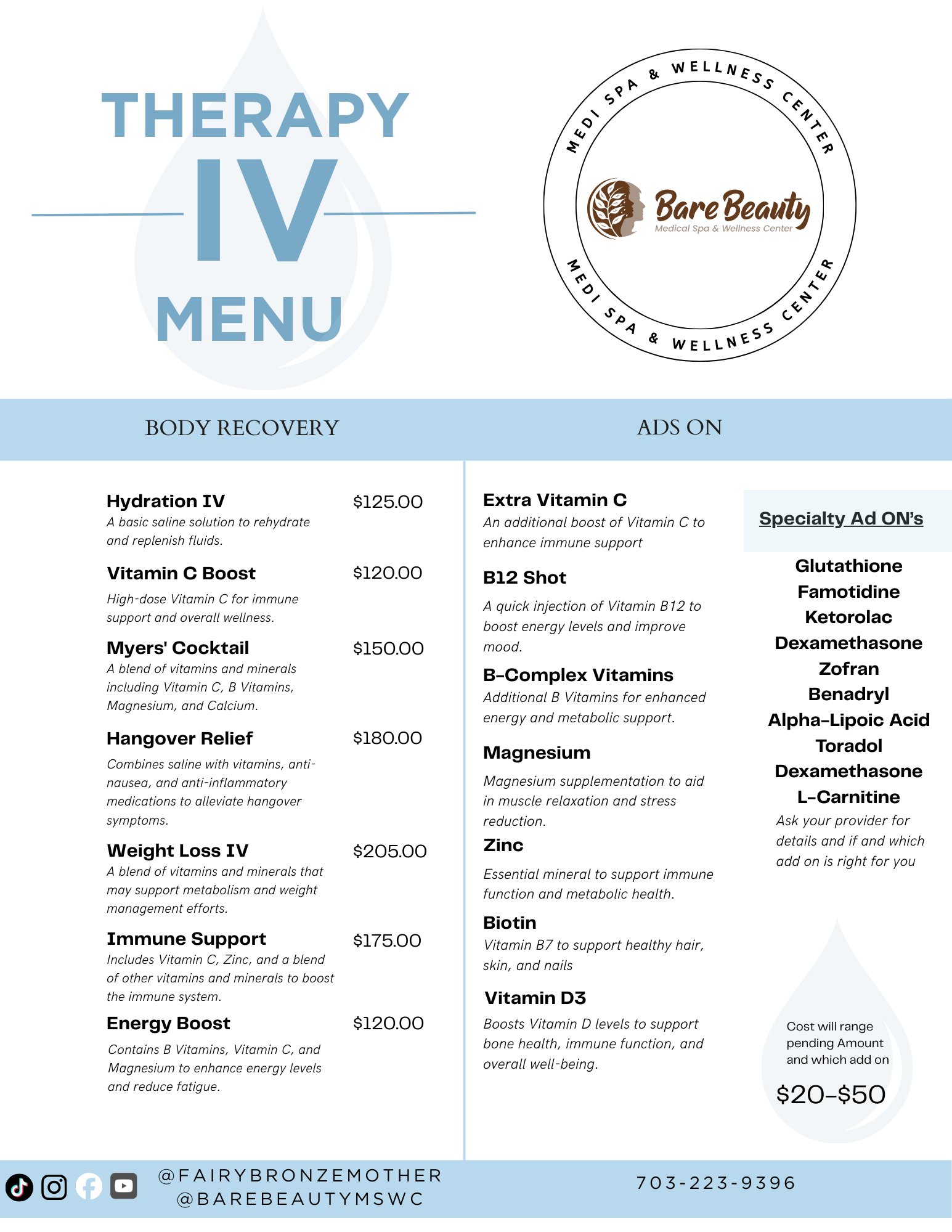 Copy of iv drip Menu 8.5 x 11